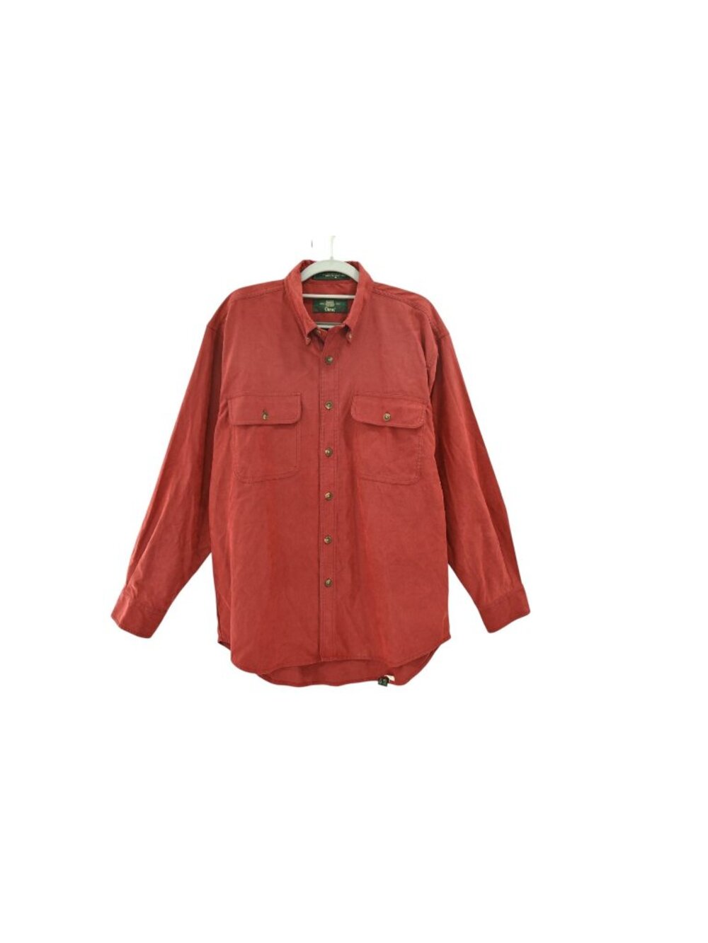 Orvis Long Sleeve Button Down Shirt Size M Red 2 Pocket Casual Workwear Utility